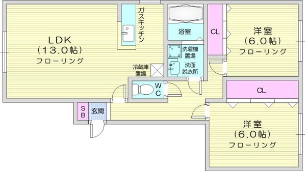 栄町駅 徒歩9分 3階の物件間取画像